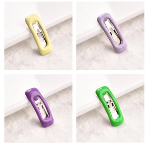 Set di 4 mini fermagli per capelli in smalto da 2cm in giallo, viola e verde per bambole