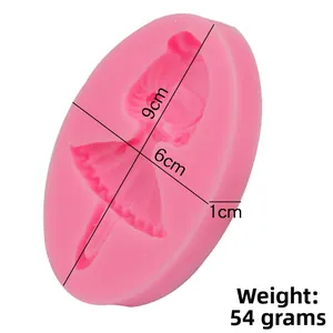 Détail macro du moule en silicone ballerine avec dimensions 9x6x1cm et poids 54g
