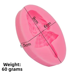 Moule en silicone rose ballerine pour fondant ou savon avec dimensions de 9x6x1,5cm