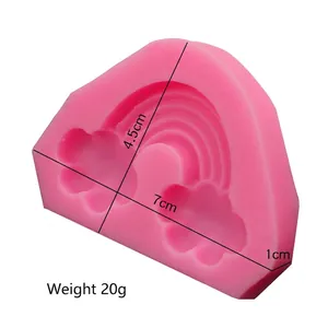 Rainbow and cloud silicone mold for DIY resin crafts and clay art, 7x4.5cm size