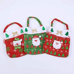 Weihnachts-Süßigkeitentasche Roter Flanell Weihnachtsmann Schneemann Rentier Apfelbeutel Mit Kordelzug Xmas Feiertags-Party-Geschenk Dekoration