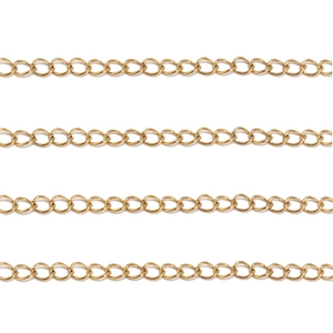 Close-up detail view of shiny gold-plated stainless steel extension chains for DIY jewelry crafting.
