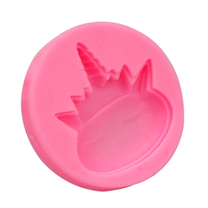 Stampo tondo in silicone rosa unicorno per decorazione torte e artigianato fai-da-te