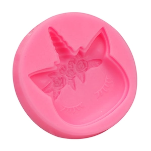 Stampo in silicone rosa a forma di unicorno per decorazioni in pasta di zucchero