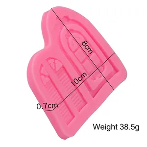 Roze siliconen mal voor fondant met Europees retro boogvenster en deurkozijn ontwerp