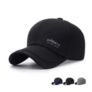 Men Baseball Cap Cotton Adjustable Metal Buckle Sports Letter Print Outdoor Sun Protection Casual Curved Brim Hat