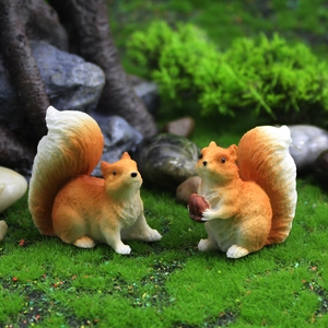 Statuette Di Scoiattolo Resina Miniatura Micro Paesaggio Giardino Vaso Di Fiori Arredamento Simulazione Animale Ornamenti