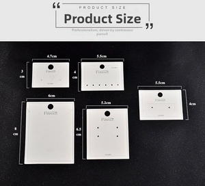 Detailed dimension guide for textured jewelry display cards featuring various card sizes