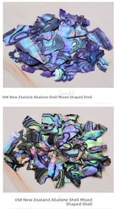 Macro detail of ultra-thin New Zealand abalone shell flakes for nail art decoration