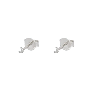 Minimalist S925 sterling silver crescent moon stud earrings for women with smooth finish