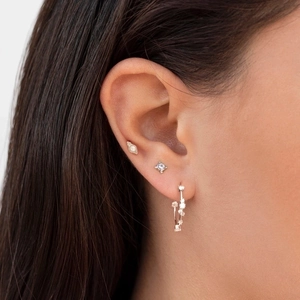 S925 sterling silver geometric water drop earrings with zircon eye and star studs set