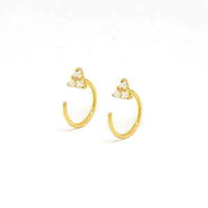 Minimalist U-Shaped Geometric Ear Hook Earrings With 925 Sterling Silver Earring Post Copper Zirconia Inlaid Earrings For Women