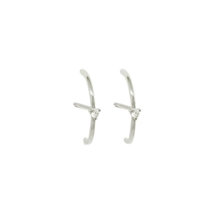 Minimalist S925 silver needle cross earrings with sparkling zircon for women jewelry