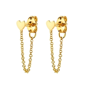 Heart Tassel Earrings For Women Trendy Minimalist Long Chain Drop Copper Jewelry With 925 Sterling Silver Earring Post