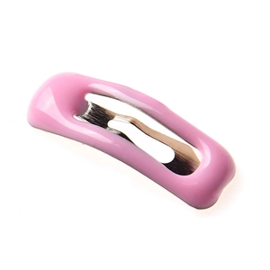 Mini fermaglio per capelli rosa da 2 cm per bambole e piccoli animali, finitura lucida
