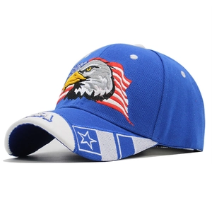 Casquette De Baseball Broderie Aigle Drapeau USA Acrylique Protection Solaire Extérieure Ajustable Bord Incurvé Mode Rétro Américaine