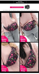 Waterproof 400D oxford waist bag shown in front and back waist or chest wearing styles