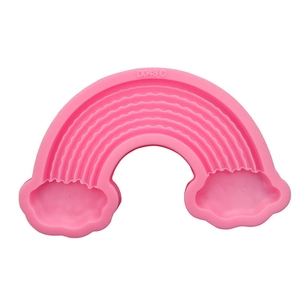 Pink rainbow and cloud silicone mold for DIY resin crafts and handmade soap decorations