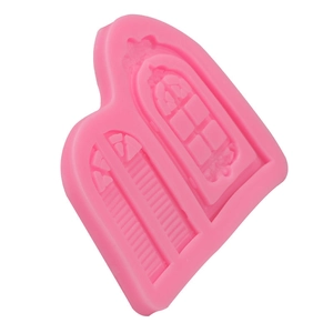 Siliconen mal met Europees retro vensterontwerp voor fondant cake en gips handwerk