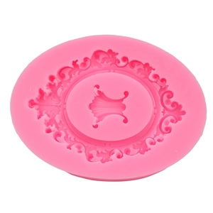 Stampo in silicone rosa stile barocco con cornice a rilievo per fondant e artigianato