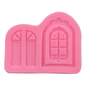 Vintage Europese Deur Vensterframe Siliconen Vorm Voor Fondant Taart Decoratie DIY Hars Ambachtelijke Bakken Accessoire