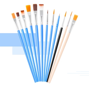 Nylon Hair Paint Brushes Aluminum Ferrule For Watercolor Acrylic Oil Painting Fine Detail Liner Artist Drawing Supplies
