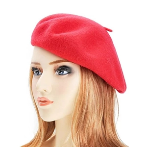 Women French Beret Hat Solid Color Wool Blend Vintage Painter Cap Winter Warm Elegant Accessory