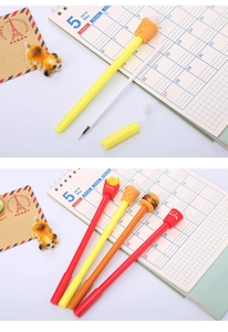 Detailed view of creative fast food pens showing assembly and internal refill components