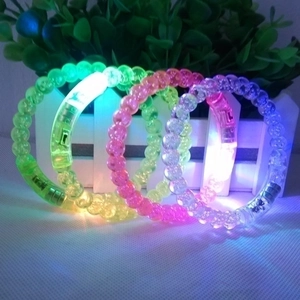 Detailed view of LED glow bracelets with bubble texture in multiple vibrant colors