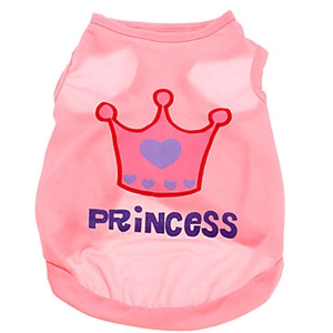 Pet Princess Crown Letter Print Vest Breathable Polyester Dog Cat Shirt Sleeveless Puppy Kitten Spring Summer Apparel