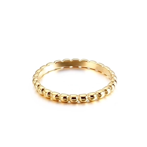 Elegant 18K gold-plated beaded bubble ring with a minimalist polished wave design