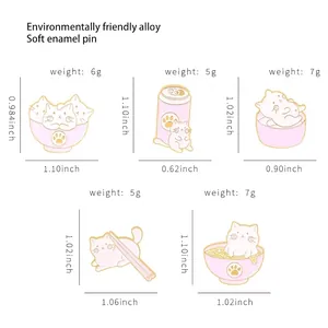Collection de broches chat en émail rose en alliage écologique pour vêtements