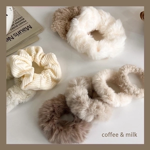 Elastico Per Capelli In Peluche Pelliccia Sintetica Maglia Velluto A Coste Morbido Caldo Autunno Inverno Accessori Donna Stile Coreano