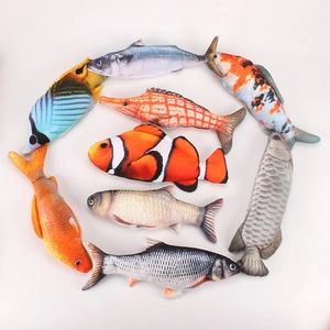 Realistic electric glowing fish plush toys in various vibrant aquatic species