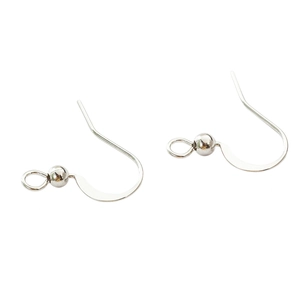 Silver plated brass earring hooks with decorative beads for DIY jewelry making accessories