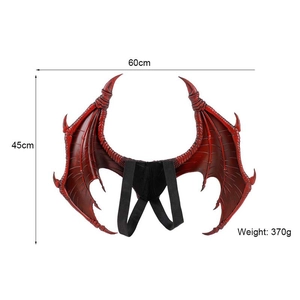 Kids dragon wings costume for Halloween cosplay with red and black texture, 60x45cm size