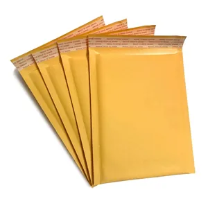 Yellow Kraft Bubble Mailers Padded Envelopes Self Sealing Waterproof Shockproof Shipping Bags Mailing Supplies