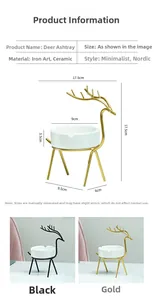 Tableau des tailles détaillé pour cendrier en céramique de style nordique cerf