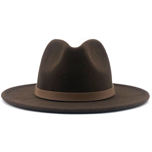 Detailweergave van de donkerbruine fedora hoed met een stijlvolle slangenprint band