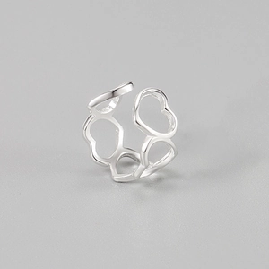 Hollow Heart Ear Cuff 925 Sterling Silver Non Piercing Minimalist Aesthetic Korean Style Jewelry Gift For Women