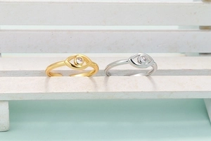 Adjustable evil eye rings in gold and silver finish with sparkling zircon stones