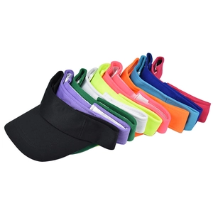 Women's pure cotton sun visor hats in various colors with wide brim for beach and outdoor