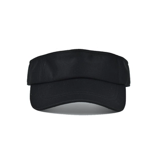 Classic black cotton sun visor hat for women featuring breathable texture and curved brim