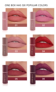 Matte hexagonal lipstick set detail showcasing rich velvety colors and smooth application.