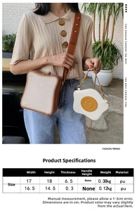 Tabella taglie dettagliata per la borsa a tracolla in PU a forma di pane