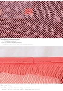 Detail of high-density fine mesh fabric and reinforced edge stitching on travel bags