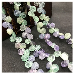 Natural fluorite crystal raw stones for DIY hairpins and jewelry making on wooden box