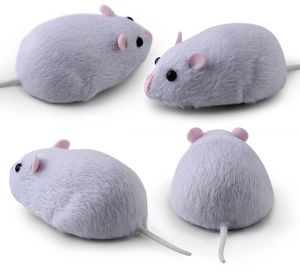 Dettagli del topo elettronico telecomandato con morbido peluche e orecchie rosa carine