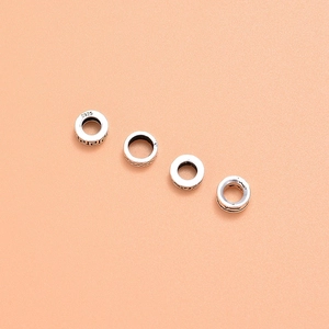 Retro S925 sterling silver spacer beads with vintage patterns for DIY jewelry making