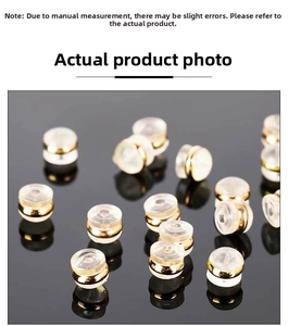 Détails de fermoirs de boucles d'oreilles en or 18k avec disque en silicone